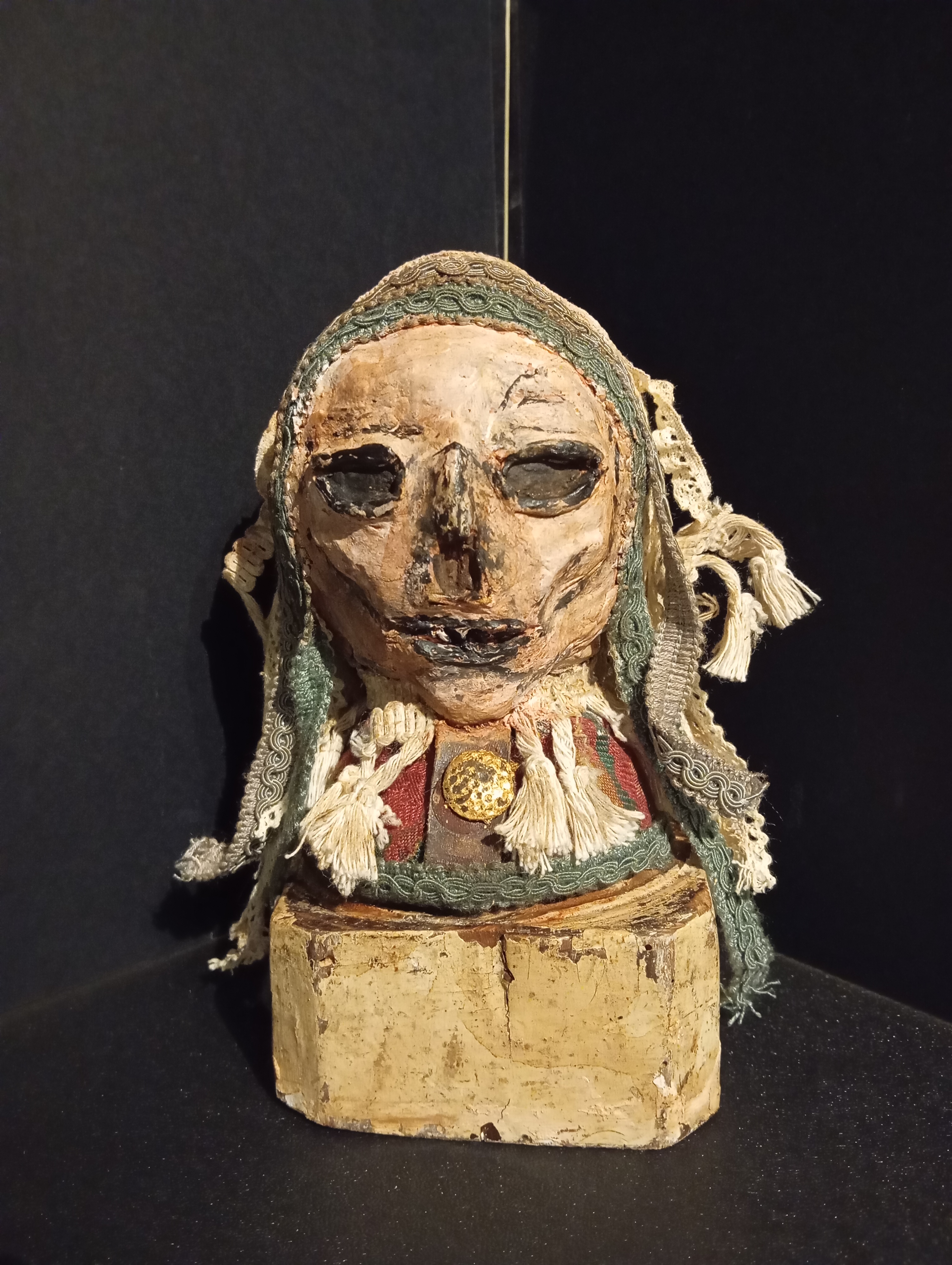 Macabre Mummified Figure - Mixed Media Sculpture
