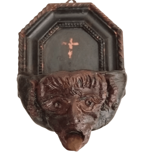 Pair of esoteric holy water fonts